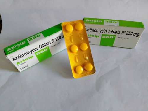 Azithromycin AZICIP 250 MG, Color : White, Form : Tablet