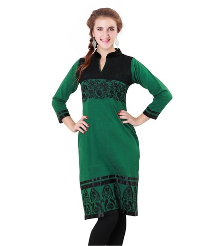 Woolen Printed Ladies Winter Kurti, Size : XXL