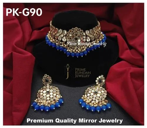 PK-G190 Mirror Choker Necklace Set, Packaging Type : Box