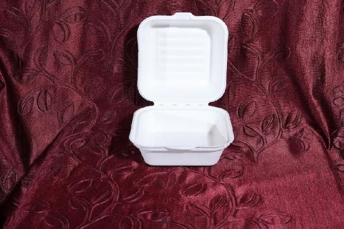 Plain Bagasse Disposable Burger Box, Size : 6X6 Inch