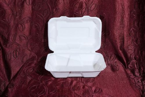 Bagasse Disposable Clamshell Box, For Packing Food, Technics : Machine Made