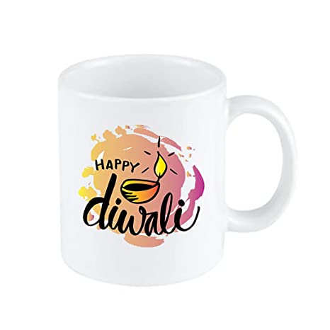 Glamouroui Happy Diwali Printed Ceramic Mug, For Gifting, Feature : Attractive Designs, Fine Finishing