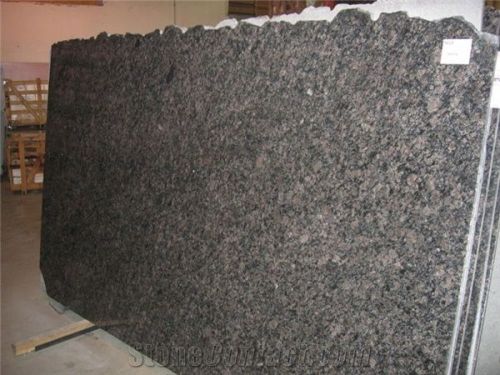 Rectangular Polished Sapphire Brown Granite Slabs, For Construction, Pattern : Plain