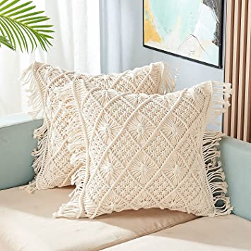 Cotton Macrame Cushions, Size : 15x15inch, 16x16inch, 17x17inch