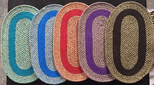 Oval Polyester Checks Doormat, For Home, Size : Multisize