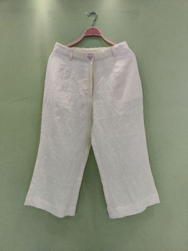 Plain Linen White Pant, Waist Size : 25-30 Inch