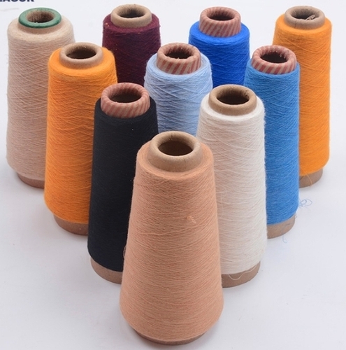Spun Plain Multicolor Polyester Cotton Yarn, Packaging Type : Roll