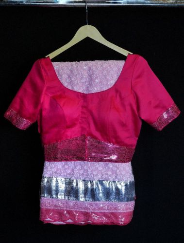 Stitched Embroidered Saree, Technics : Embroidery Work