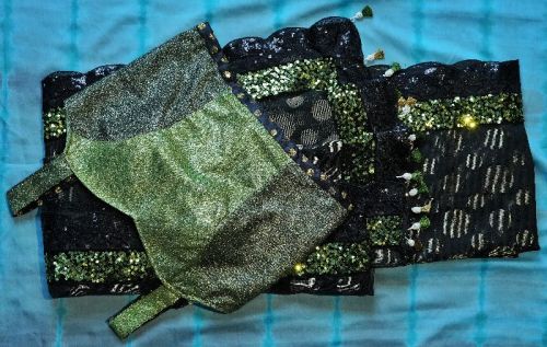 Stitched Stylish Saree, For Dry Cleaning, Occasion : Party Wear