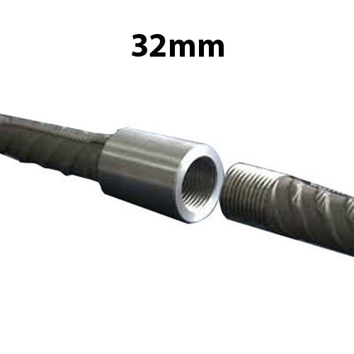 Polished Mild Steel 32mm Rebar Coupler, Feature : Corrsion Proof, Crack Resistance, Durable, Fine Finished