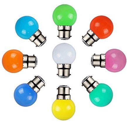 Coloured LED Bulb, Shape : Round