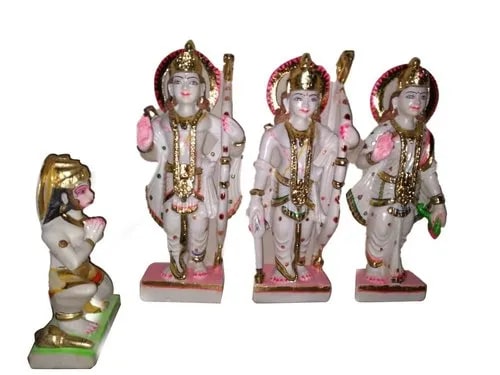 Marble Colored RAM Darbar Statue, For Worship, Temple, Pattern : Painted