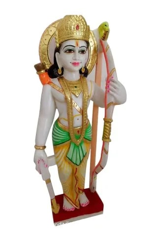 Marble RAM Statue, For Worship, Temple, Pattern : Painted