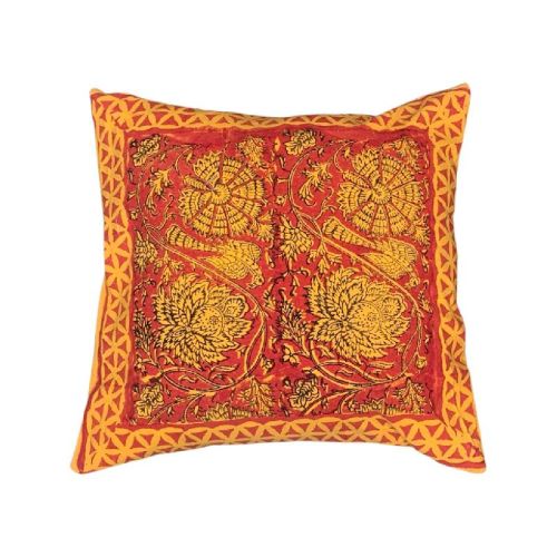 A-CC-C-O-0011 Hand Block Printed Cushion Cover, Size : 40cm X 40cm