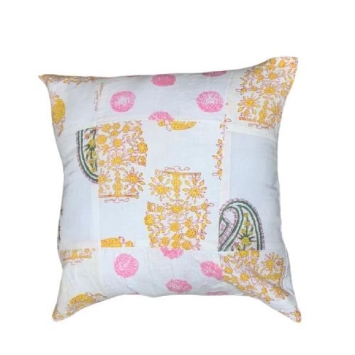 A-CC-C-W-0012 Hand Block Printed Cushion Cover, Size : 45cm X 45cm