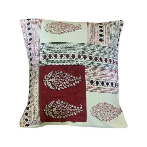 A-CC-C-Y-0004 Hand Block Printed Cushion Cover, Size : 40cm X 40cm