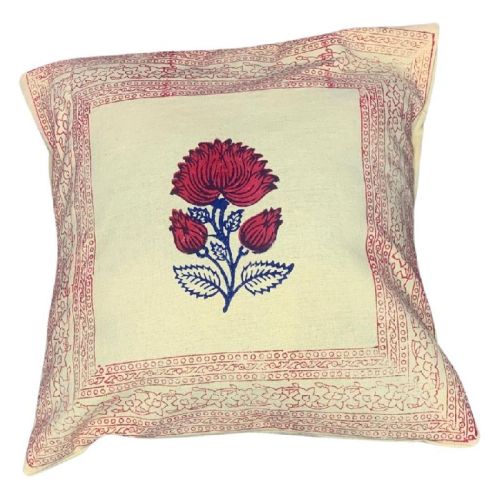 A-CC-C-Y-0027 Hand Block Printed Cushion Cover, Size : 50cm X 30cm