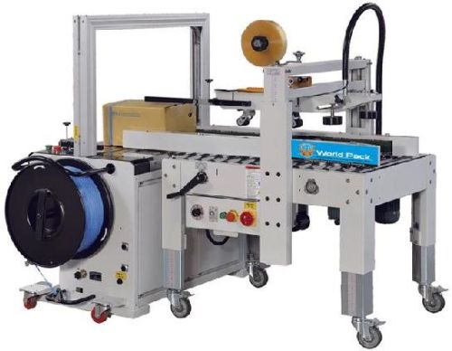 Carton Sealer With Automatic Strapping Machine, Tape Width : 50 Mm