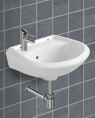 Rectangular 14x11 Inch Wall Mounted Wash Basin, For Bathroom, Color : White