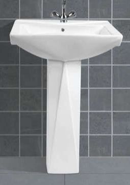 Ceramic Polished Plain Diamond Pedestal Wash Basin, Style : Modern