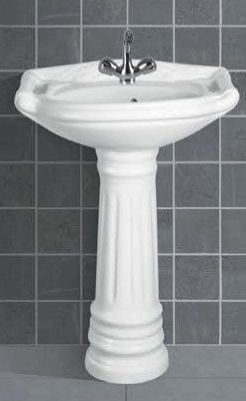 Ceramic Polished Plain Rajwadi Pedestal Wash Basin, Style : Modern