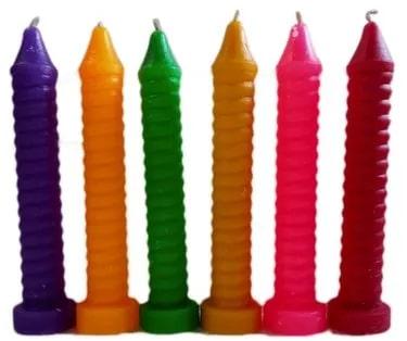 Pillar Paraffin Wax Candle, Color : Multicolor