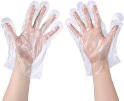 Disposable Plastic Transparent Hand Gloves, For Beauty Salon, Cleaning, Food Service, Size : Free Size