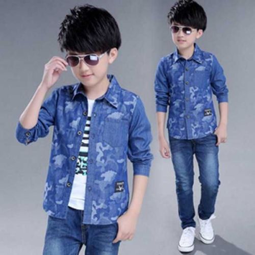 Plain Boys Denim Shirt, Feature : Anti-Wrinkle, Eco-Friendly, Quick Dry