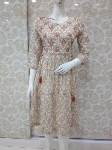 Printed One Piece Dress, Occasion : Casual Wear