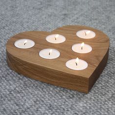 Wooden Heart Shaped Candle Holder, Quality Available : Durable, Genuine