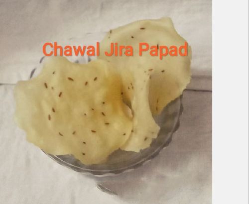 Raw Natural Chawal Jira Papad, For Cooking, Certification : FSSAI Certified