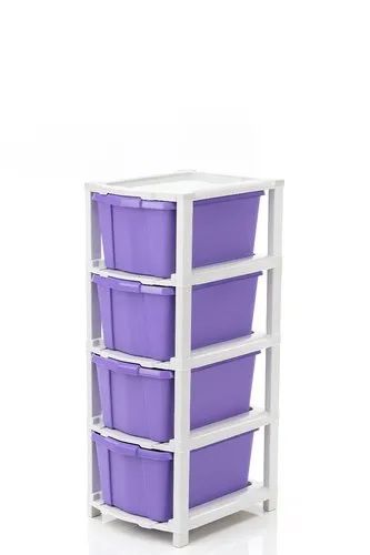 Rectangular 4 Layer Plastic Storage Drawer