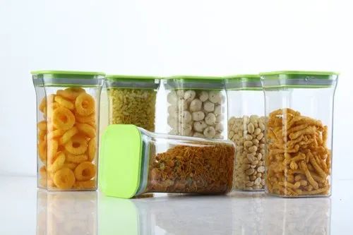 Set Of 6 Plastic Square Storage Container Set