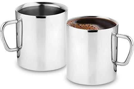 Round Polished Stainless Steel Mugs, For Drinkware, Feature : Durable, Light Weight, Shiny Look