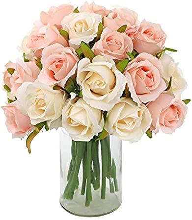 PVC Artificial Rose Flowers, Color : Pink, Red, White