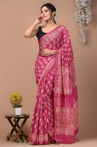 Warranty Chanderi Cotton Sarees, Color : Length