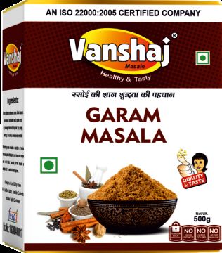 500gm Vanshaj Garam Masala Powder, For Cooking, Certification : FSSAI Certified