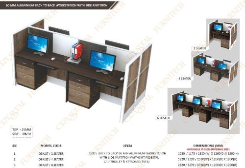 Polished Aluminium Office Workstation, Feature : Attractive Designs, High Strength, Quality Tested