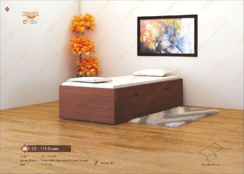 Crystal Furnitech Wooden Openable Shutter Diwan Bed, Dimension : 2 ½ X 6 Cm