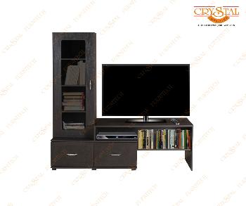 Crystal Furnitech Rectangular Polished Wooden TV Unit, Color : Brown