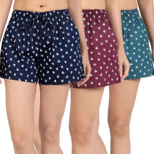 Cotton Women's Knitted Shorts, For Causal Wear, Gender : Female