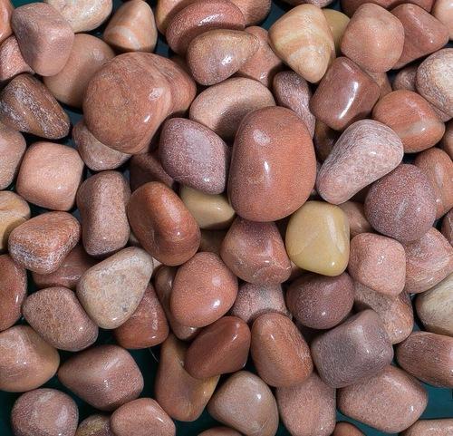 Plain Carrot Polished Pebbles, Size : 14x14Inch, 15x15Inch