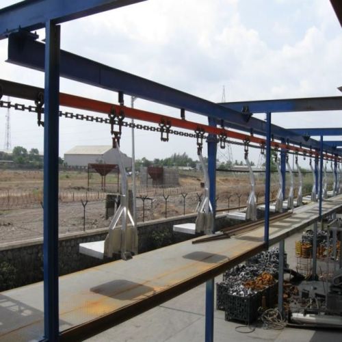 Powder Coated Semi Automatic Overhead Conveyor System, For Moving Goods