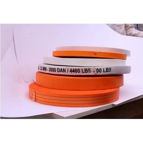 Polyester Woven Lashing Belt, Color : Orange, Red, White, Yellow, Size/capacity : 25 Mm, 35 Mm, 40 Mm