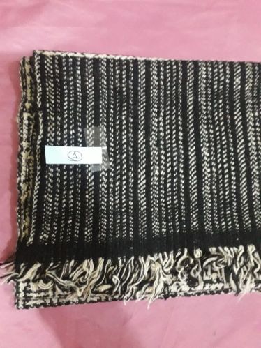 Plain Pashmina Shawls, Color : Black Stripe Party Wear 70X200 Cm