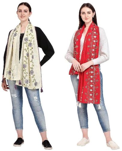 Wool Printed Bordered Khadi Scarves, Style : Antique