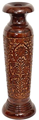 Polished Wooden Vase, For Shiny, Dust Resistance, Pattern : Plain