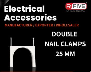 R-Five 25mm Double Nail Clamp, Color : White