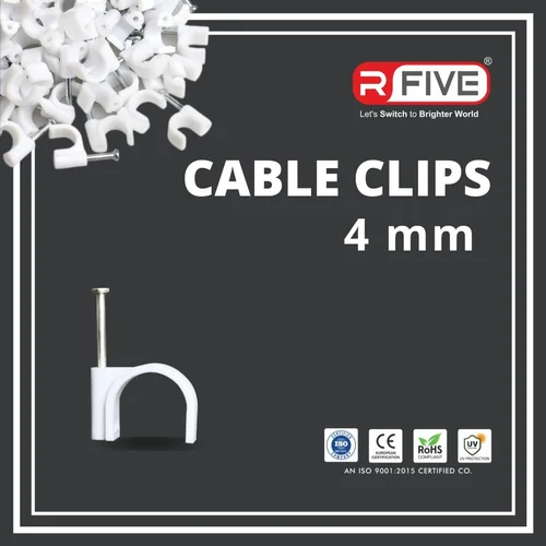 4 Mm Single Nail Cable Clips, Color : White