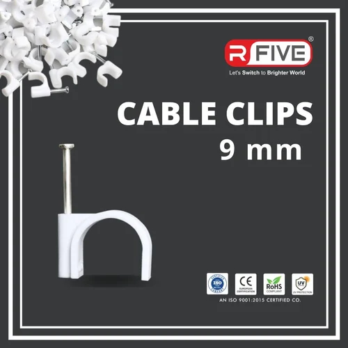 9 Mm Single Nail Cable Clips, Color : White